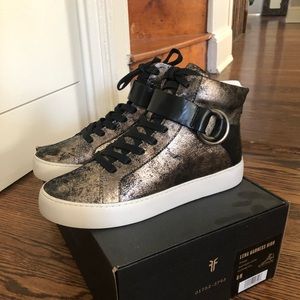 Frye Metallic Leather Sneakers | Size 8